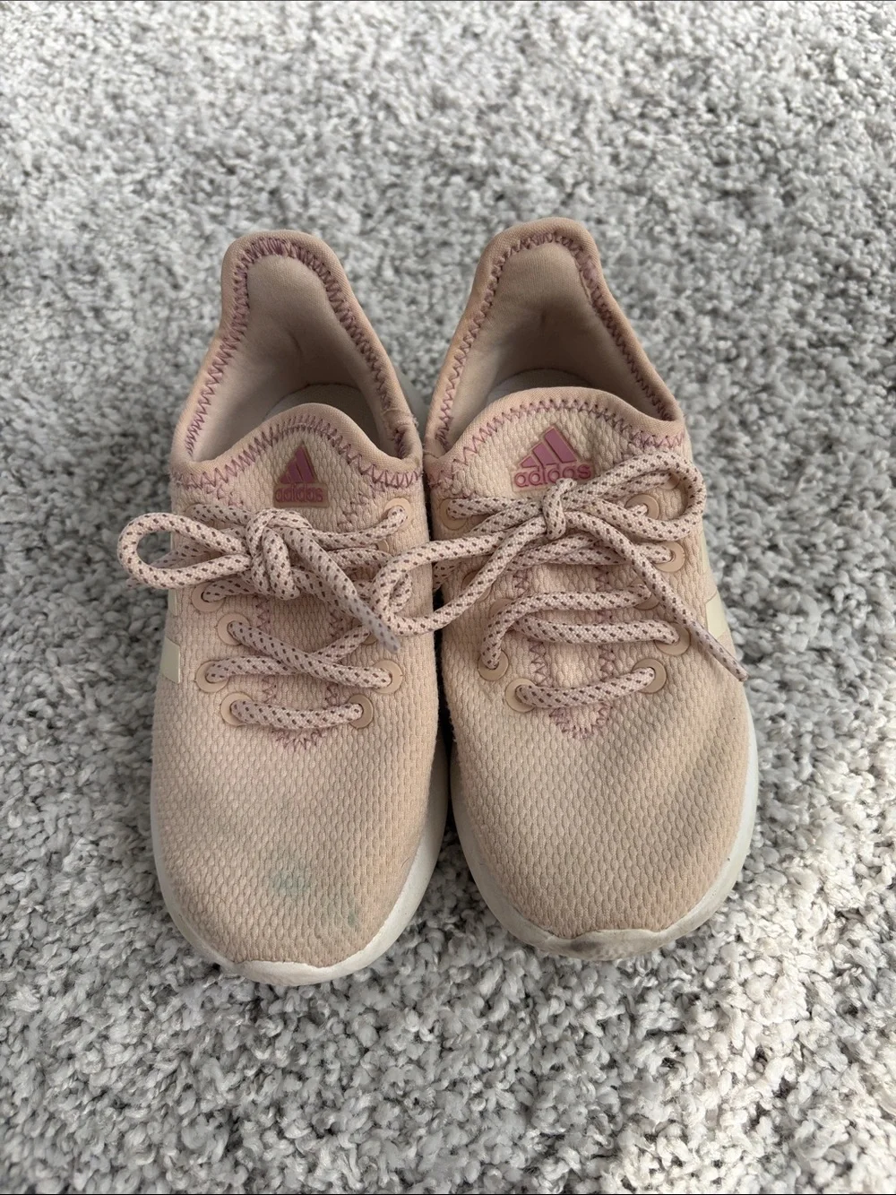 Adidas Kids Pale Pink & Cream Athletic Sneakers